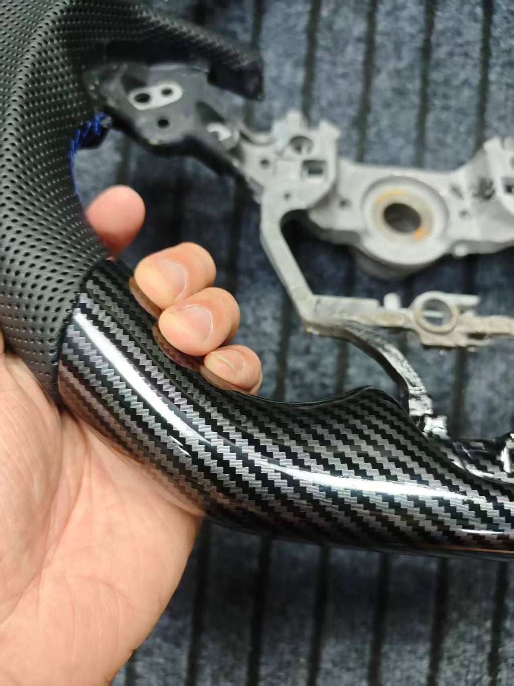 Carbon Fiber Style (Water Transfer) Steering Wheel for Toyota Camry (2017-2021), Corolla, Avalon - Type 3