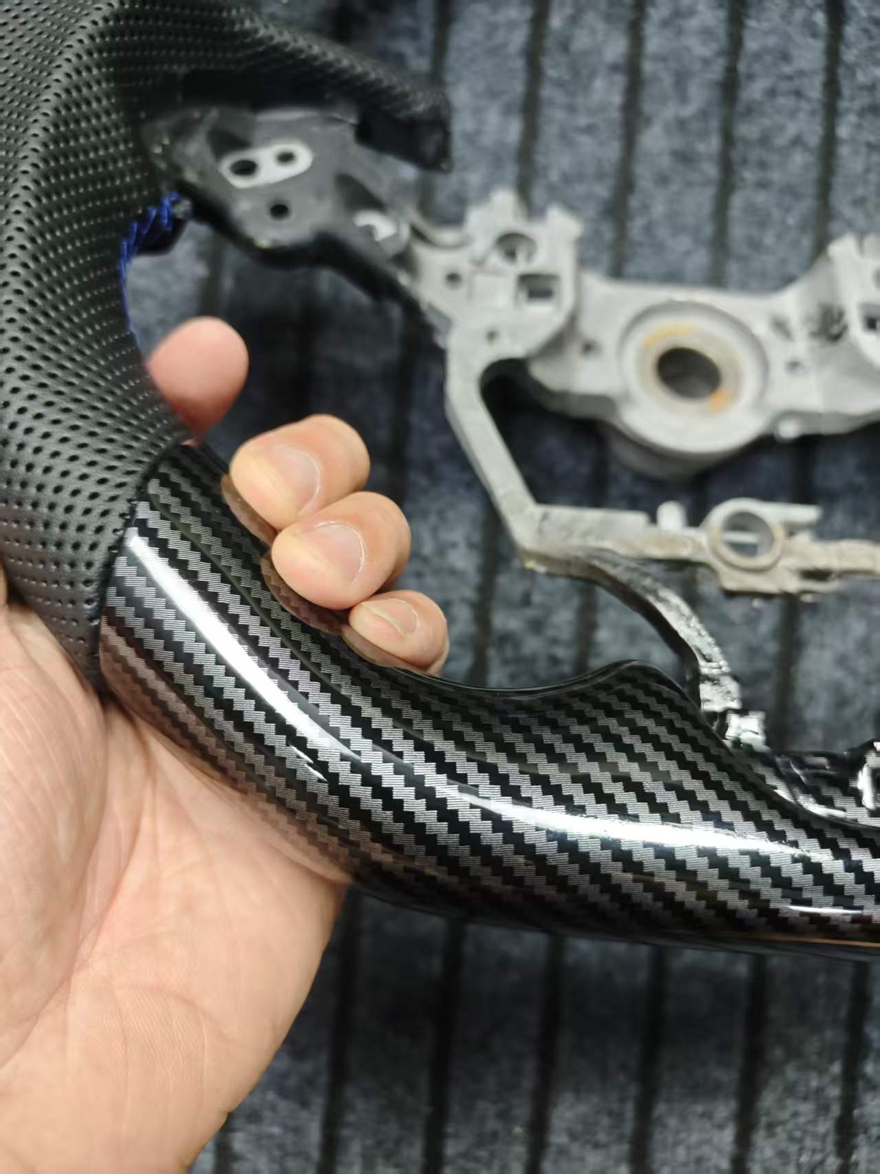 Carbon Fiber Style (Water Transfer) Steering Wheel for Toyota Camry (2017-2021), Corolla, Avalon - Type 3