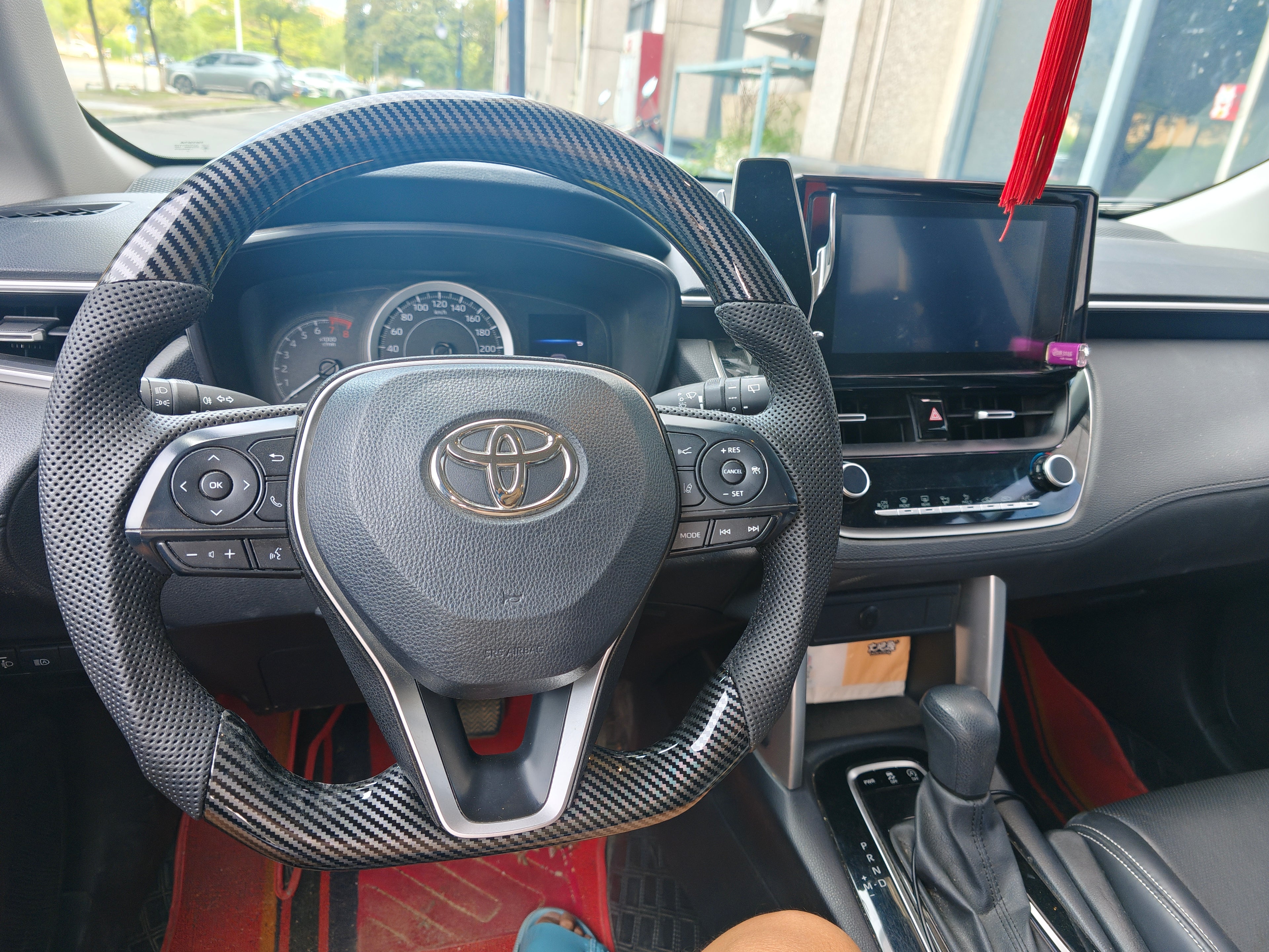 Carbon Fiber Style (Water Transfer) Steering Wheel for Toyota Camry (2017-2021), Corolla, Avalon - Type 1