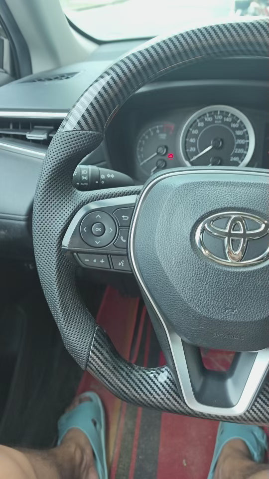 Carbon Fiber Style (Water Transfer) Steering Wheel for Toyota Camry (2017-2021), Corolla, Avalon - Type 1